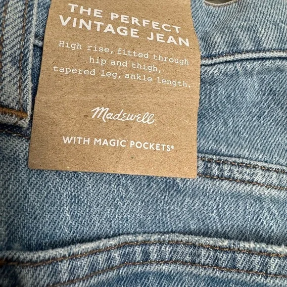 Madewell High Rise Light Wash Distressed Jeans - Picture 6 of 9